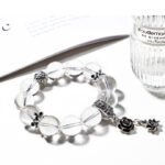 Natural White Quartz Beaded Bracelet