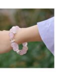 Natural Pink Quartz Heart Butterfly Bracelet with Love