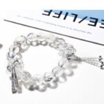 White Asai Crystal Bracelet with Butterfly Accent
