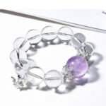 Natural White Quartz & Amethyst Bracelet
